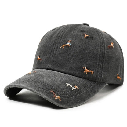 Fashion Embroidery Puppy Baseball Cap