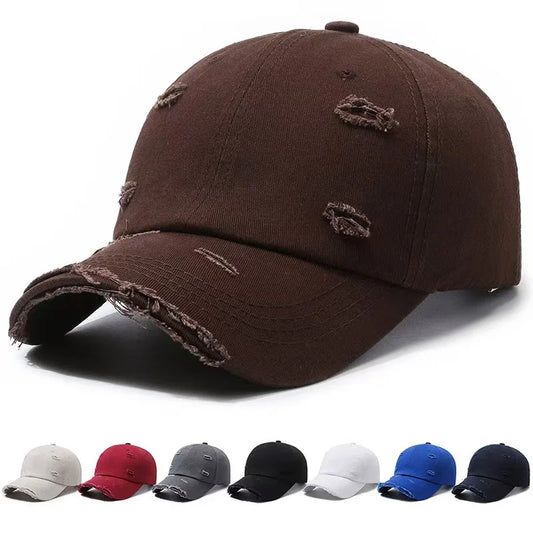 New Washable Hole Baseball Cap For Men Women Hat Solid Sunscreen Baseball Hats