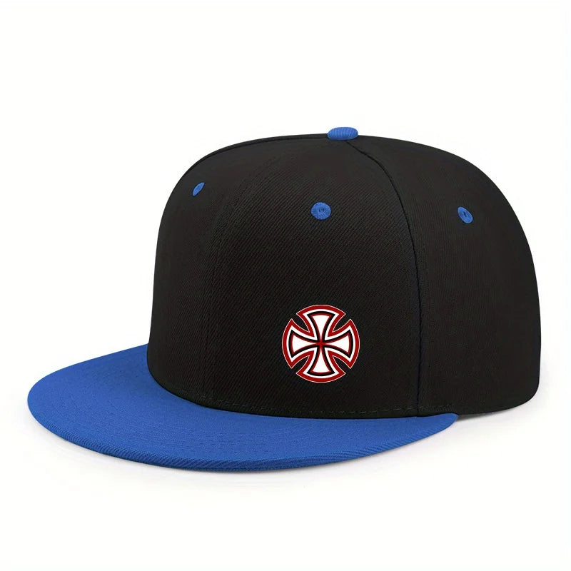 Printed Snowflake Pattern Flat Edge Snapback Cap