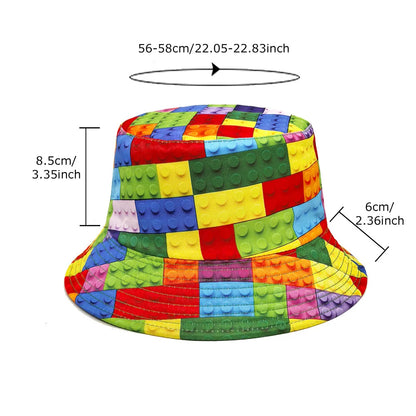 Fashion Blocks Pattern Panama Bucket Hats