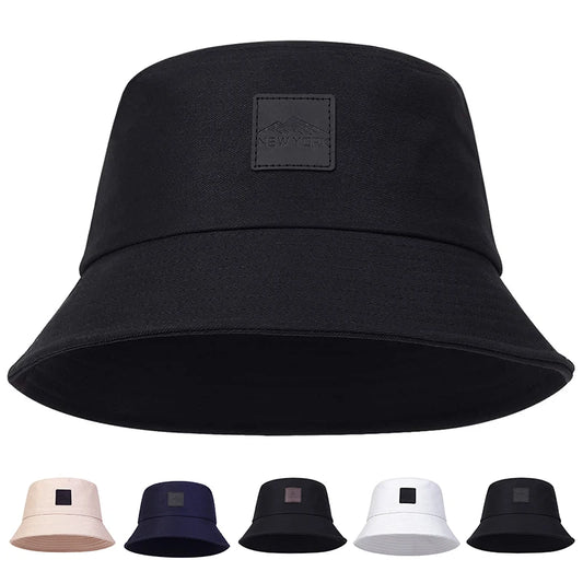 Unisex New York Leather Label Personality Bucket Hats Fishermen Caps