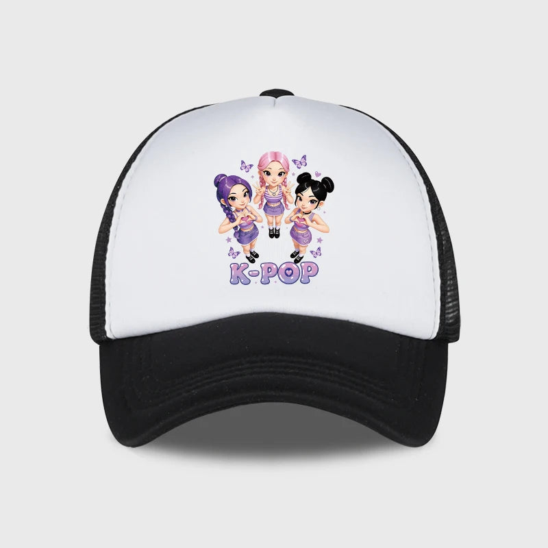K-POP Cute Cartoon Girl Group Print Baseball Cap