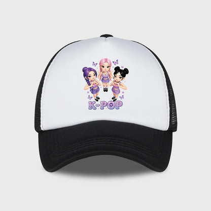 K-POP Cute Cartoon Girl Group Print Baseball Cap