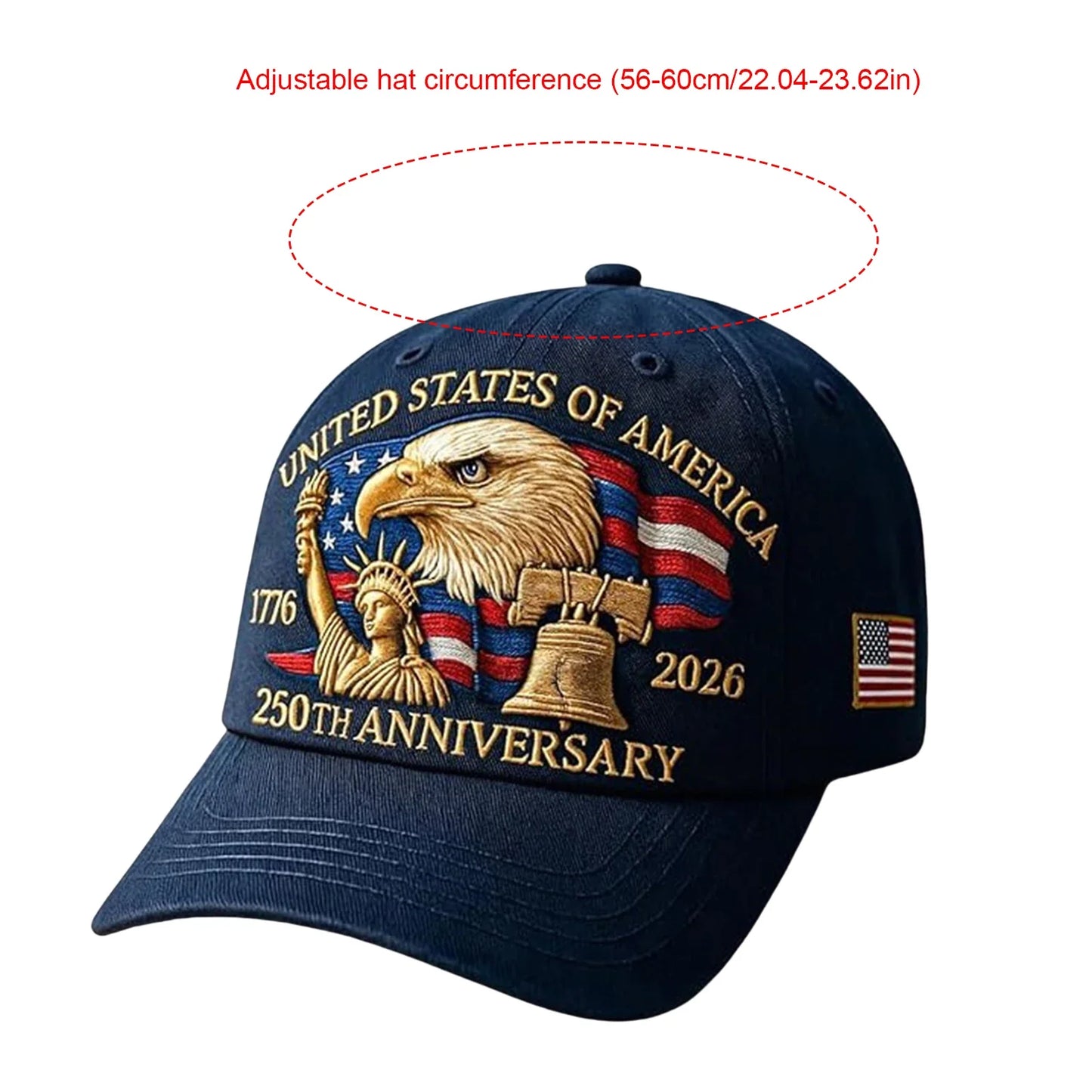 US 250th Anniversary Hat United States Eagle Printed Cotton Baseball Caps