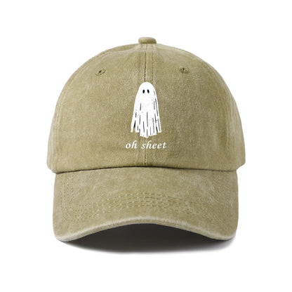 Funny Oh Sheet Ghost Graphic Baseball Cap