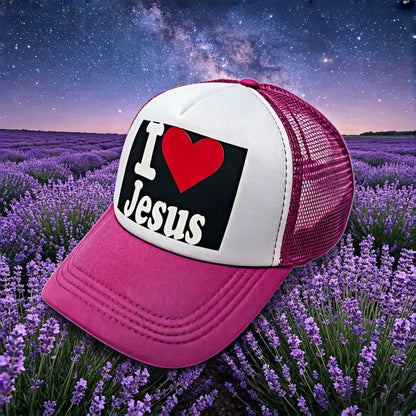 Christian "I ❤️ Jesus" Casual Cap Adjustable Mesh Baseball Cap