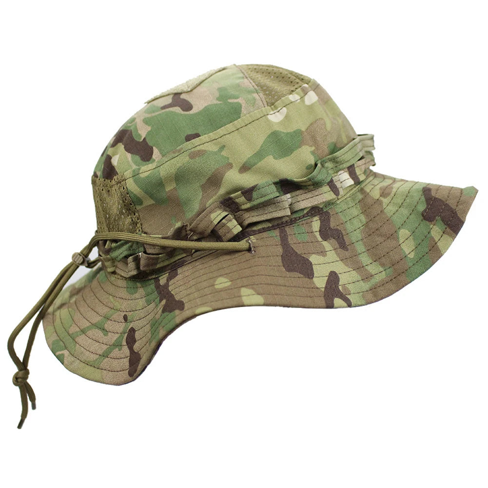 Camouflage Enthusiasts Square Pocket Camo Bonnie Cap US Bucket Benny Hats