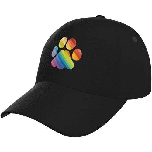 Gay Flag Bear Paw Baseball Cap Cotton Polo Hats Black