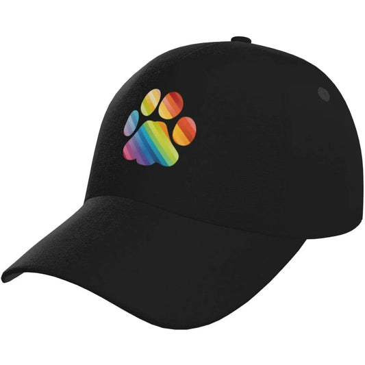 Gay Flag Bear Paw Baseball Cap Cotton Polo Hats Black
