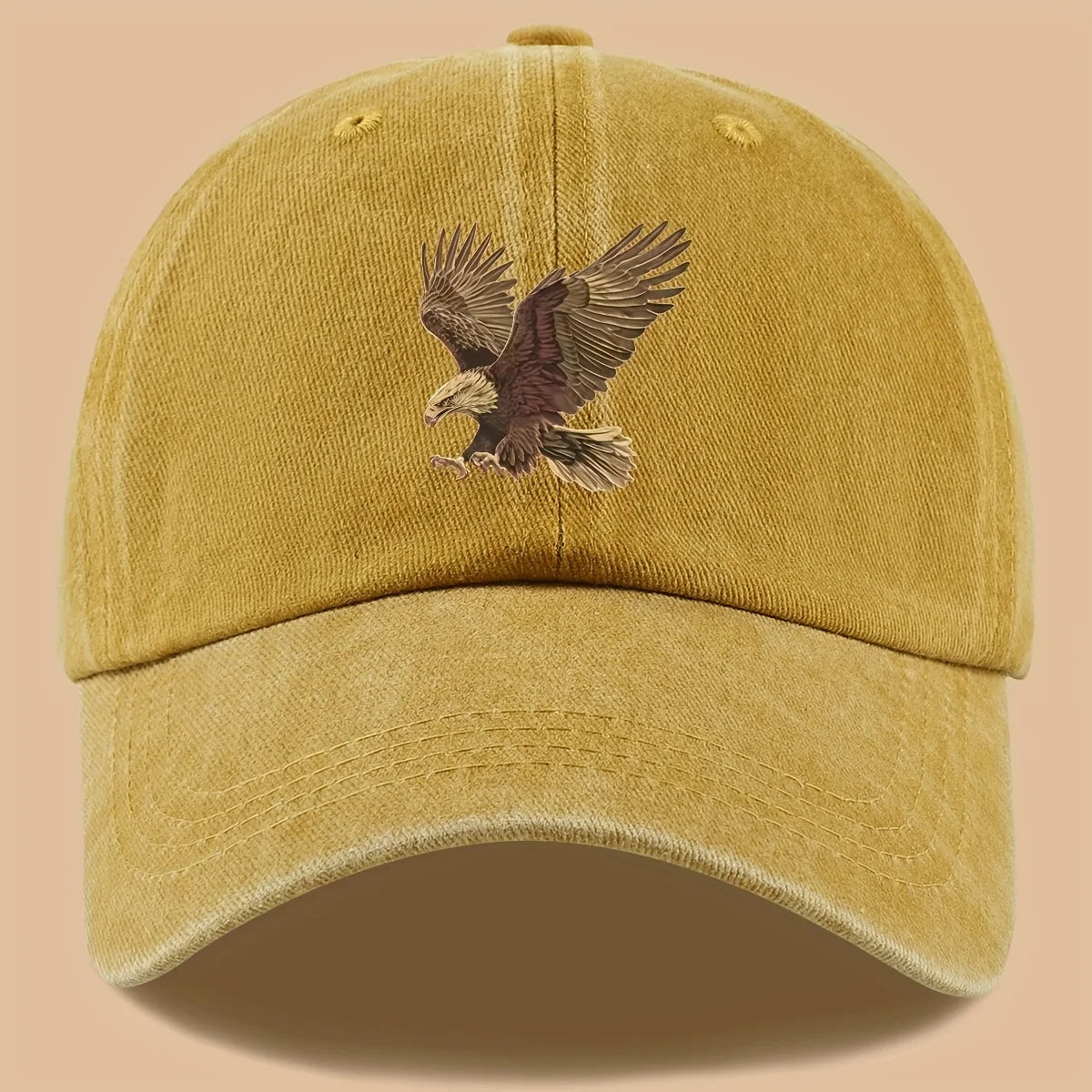 Eagle Print Baseball Cap Adjustable For Both Men And Women