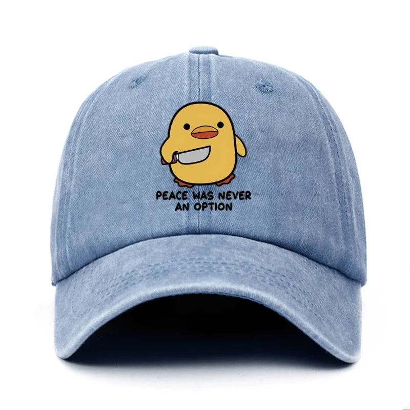 Yellow Duck Letter Printed Baseball Hat