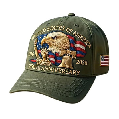 US 250th Anniversary Hat United States Eagle Printed Cotton Baseball Caps