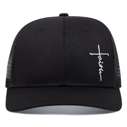 Cross Embroidery Slight Curved Printed Baseball Hat