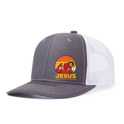 JESUS HAS YOUR BACK Printed Adjustable Baseball Cap