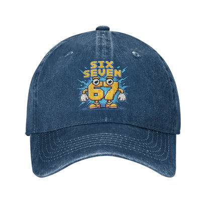 67 Meme Brainrot Six Seven Kids Gaming Gen Alpha Sun Baseball Cap