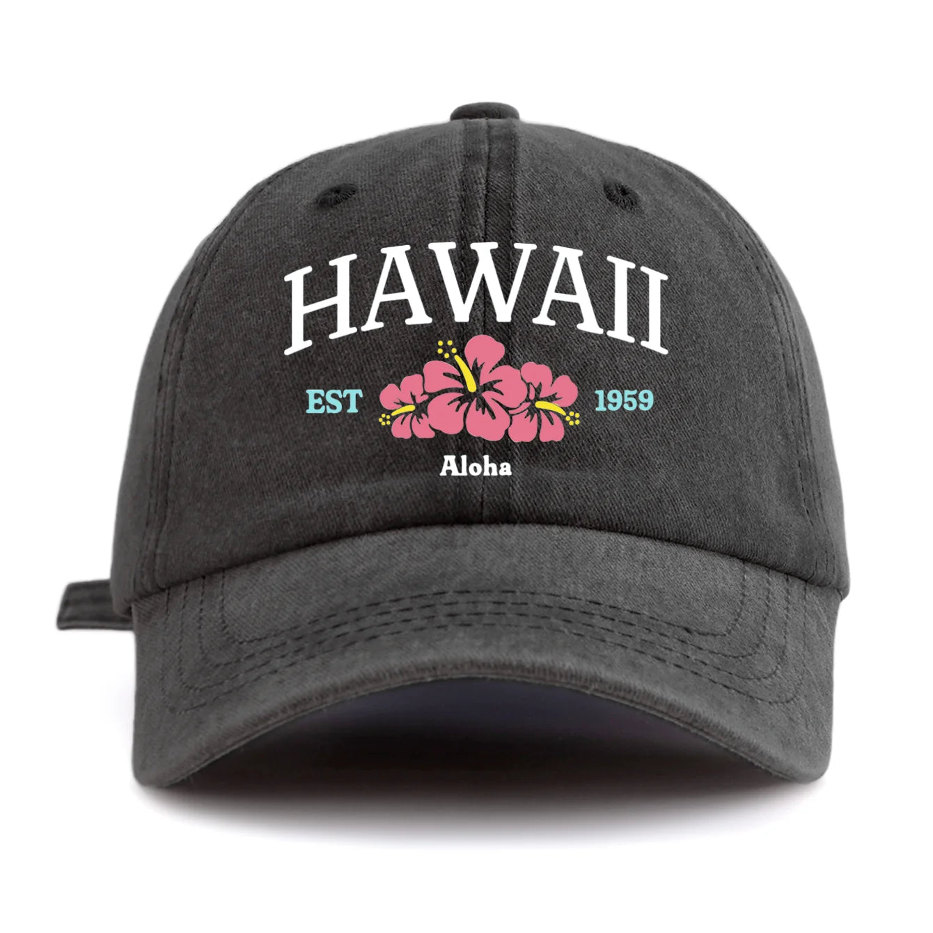 HAWAII Print Washed Baseball Cap For Adults