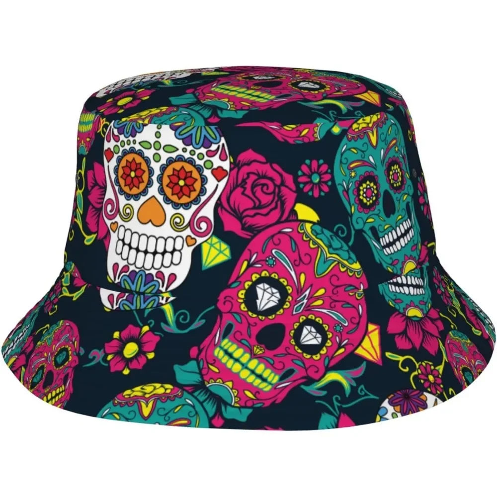 Mexican Skull Fisherman Cap Hip Hop Gorras Summer Unisex Printing Bucket Hat