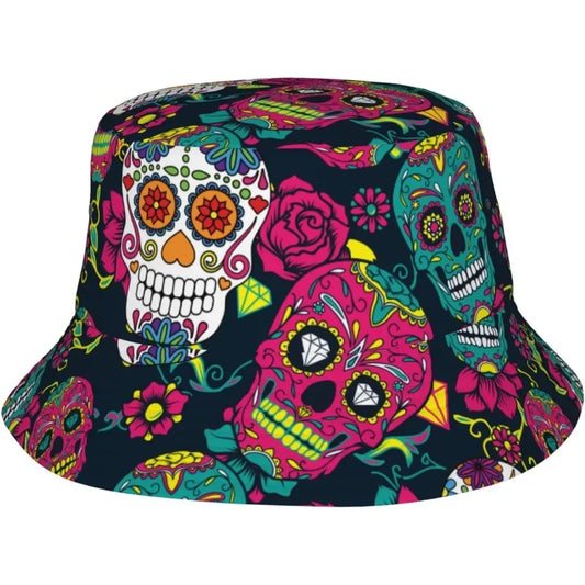 Mexican Skull Fisherman Cap Hip Hop Gorras Summer Unisex Printing Bucket Hat