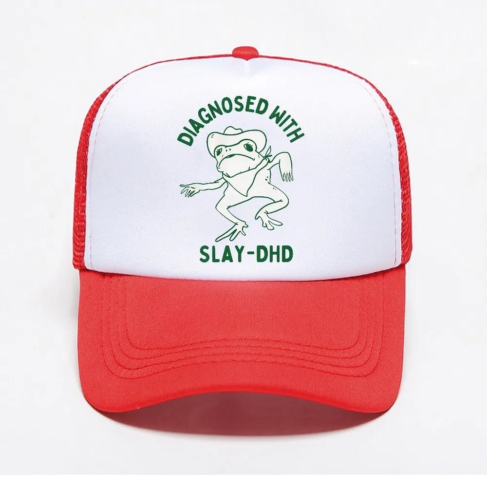 Diagnosed With Slay-dhd Baseball Cap Fashion Frog Graphic