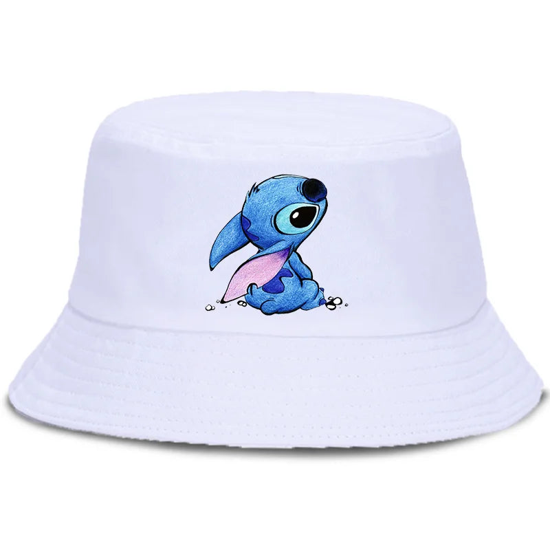 Lilo Stitch Cotton Foldable Bucket Hat Women Hat Boys Girls Fishing Hunting Cap