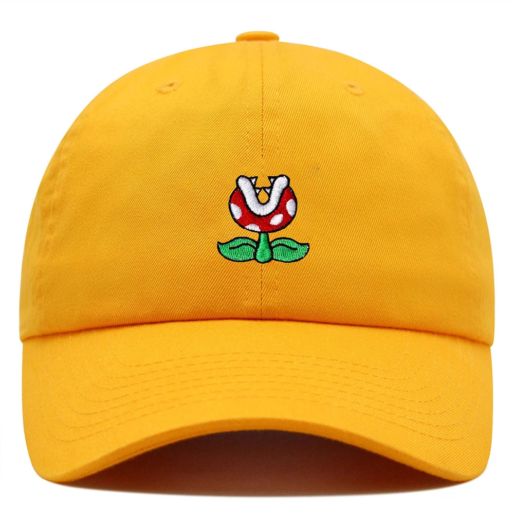 Piranha Plant Dad Hat Embroidered Cartoon Cute Mushroom Baseball Cap