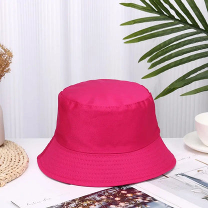 Fashion Cotton Bucket Hats Summer Foldable Sunscreen Panama Hat Solid Color