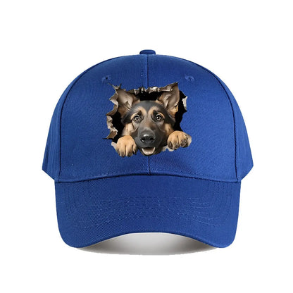 German Shepherd Ripped Wall Baseball Cap
