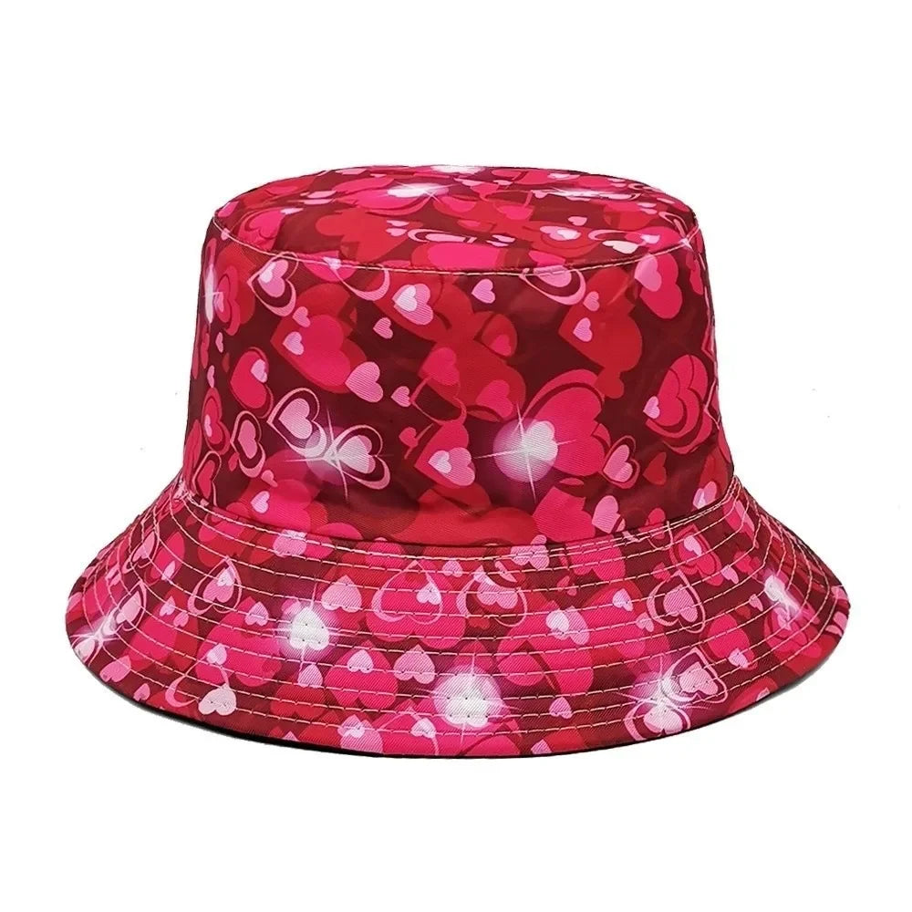 Reversible Sport Outdoor Sunscreen Caps Animal Letter Print Panama Bucket Hat