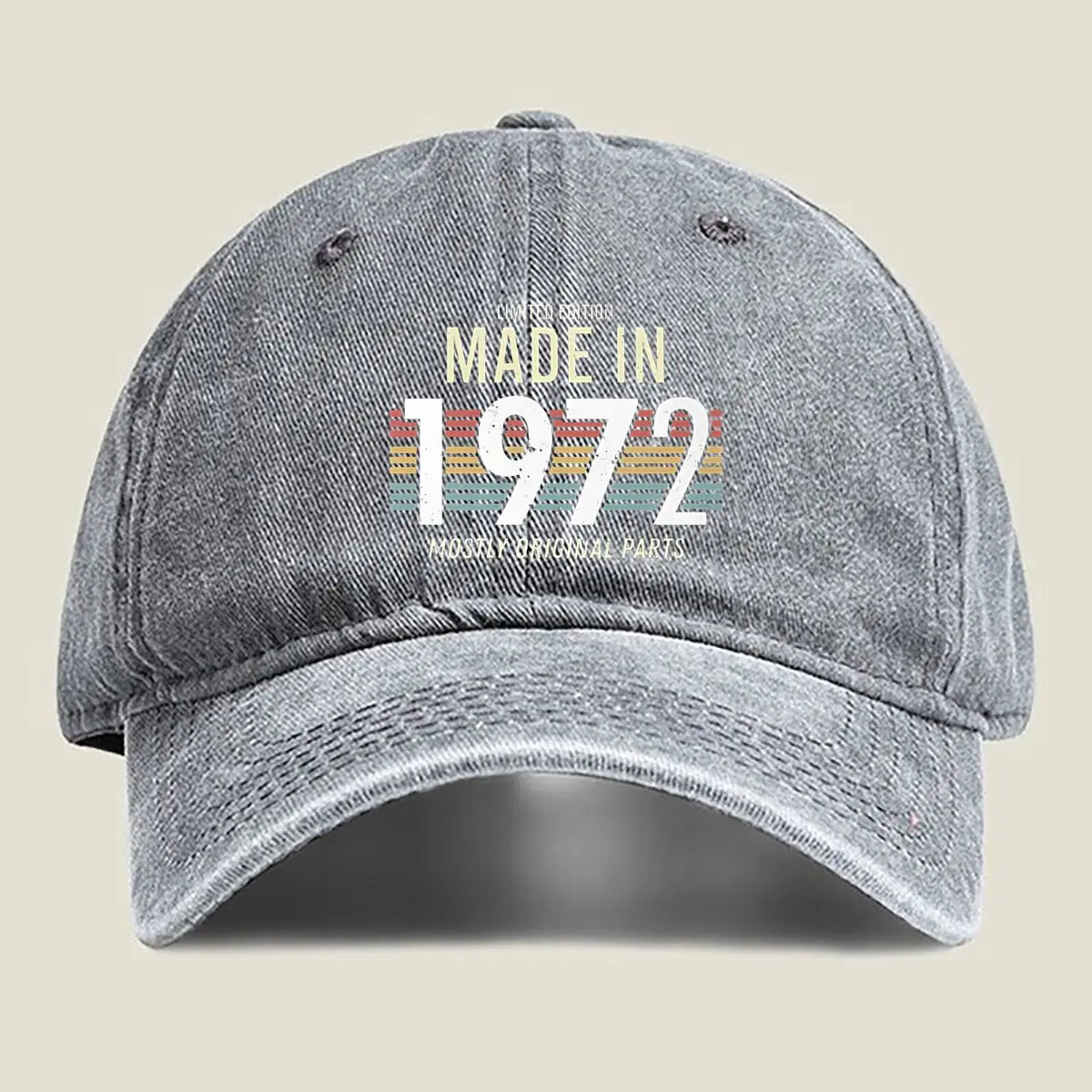 Made in 1972 Retro - Anniversary Art Washed Baseball Cap