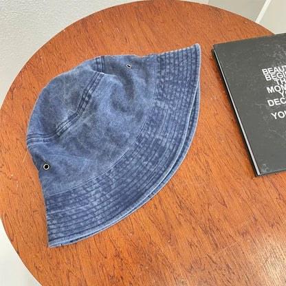 Outdoor Fisherman Hat Vintage Washed Cotton Bucket Hats Summer Women Panama Hat