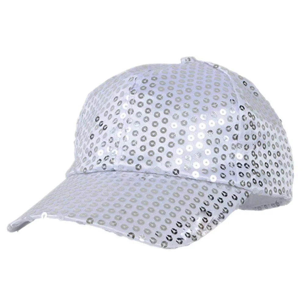 New Sequined Baseball Cap Party Dress Glittering Peaked Cap