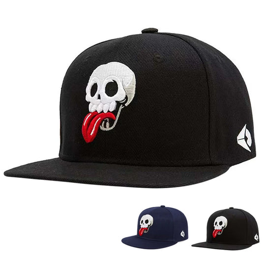 Unisex Skeleton Embroidery Hip-hop Hats Snapback Baseball Caps