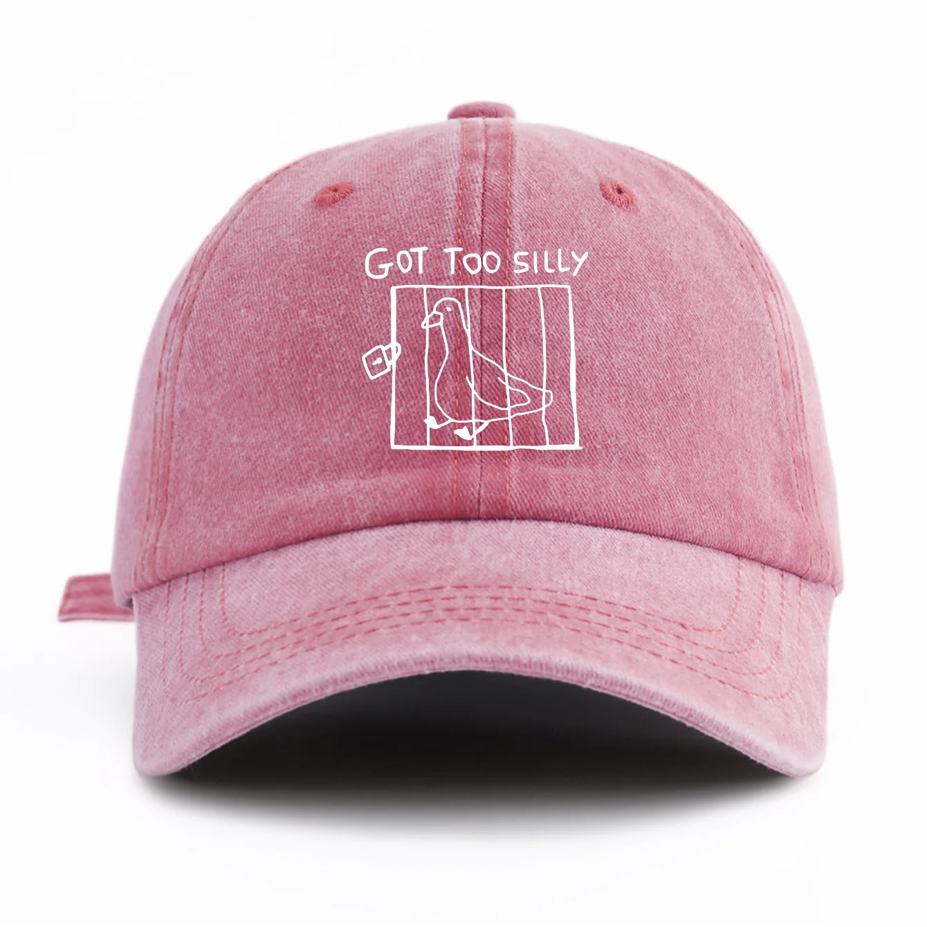 GOT TOO SILLY Print Washed Baseball Cap For Adults