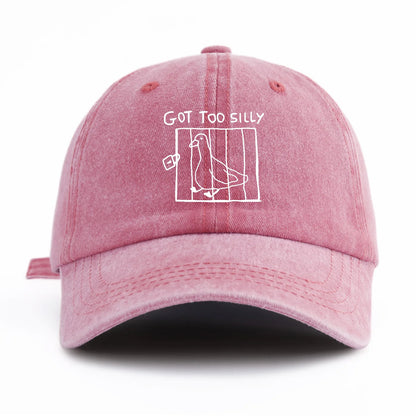 GOT TOO SILLY Print Washed Baseball Cap For Adults