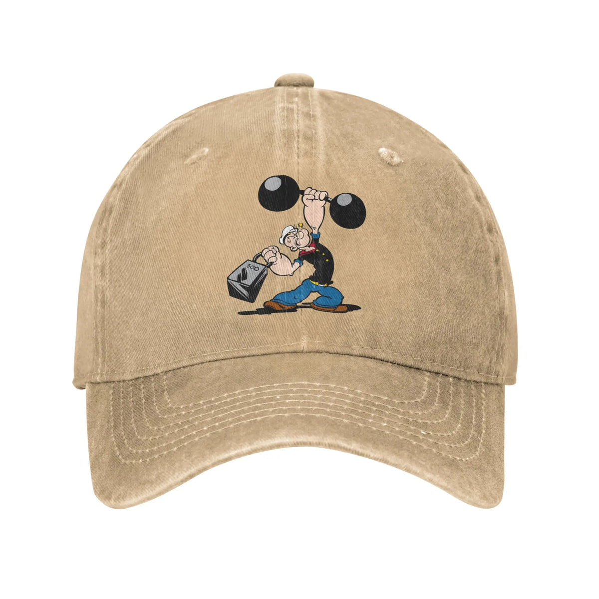 Popeyed Distressed Denim Baseball Cap