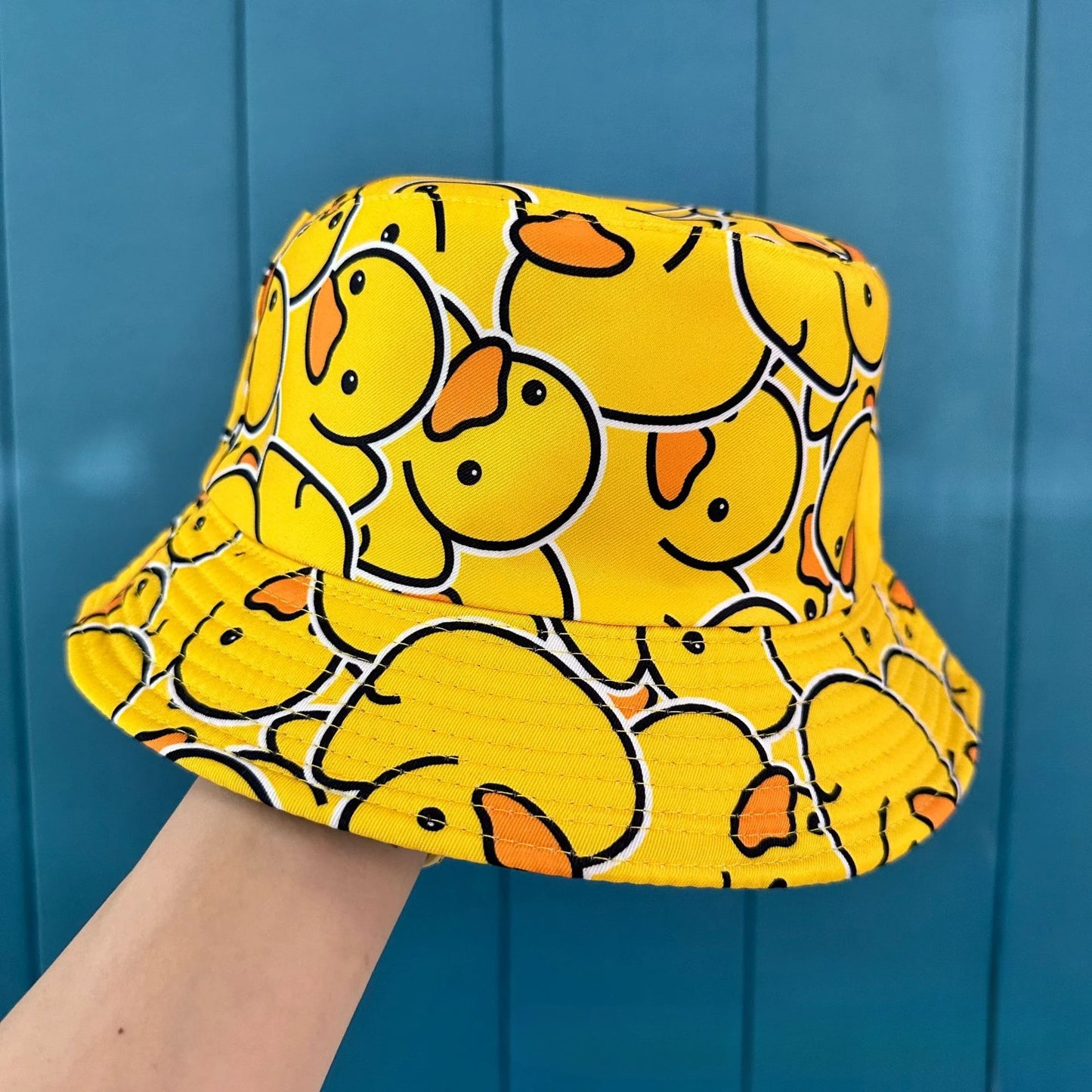 Yellow Duck Printed Fisherman's Hat Four Seasons Outdoor Sunshade Basin Hat