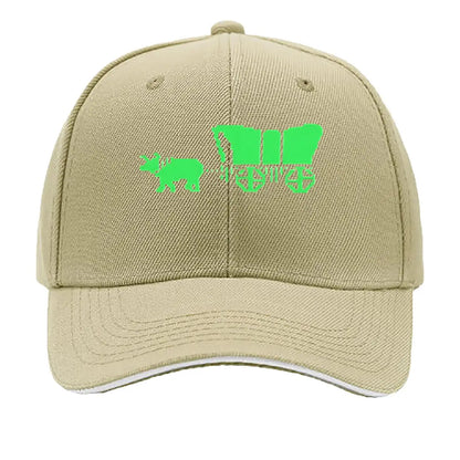 Retro 8 - Bit Pixel Ox Cart Vinyl Sticker Sandwich Baseball Cap
