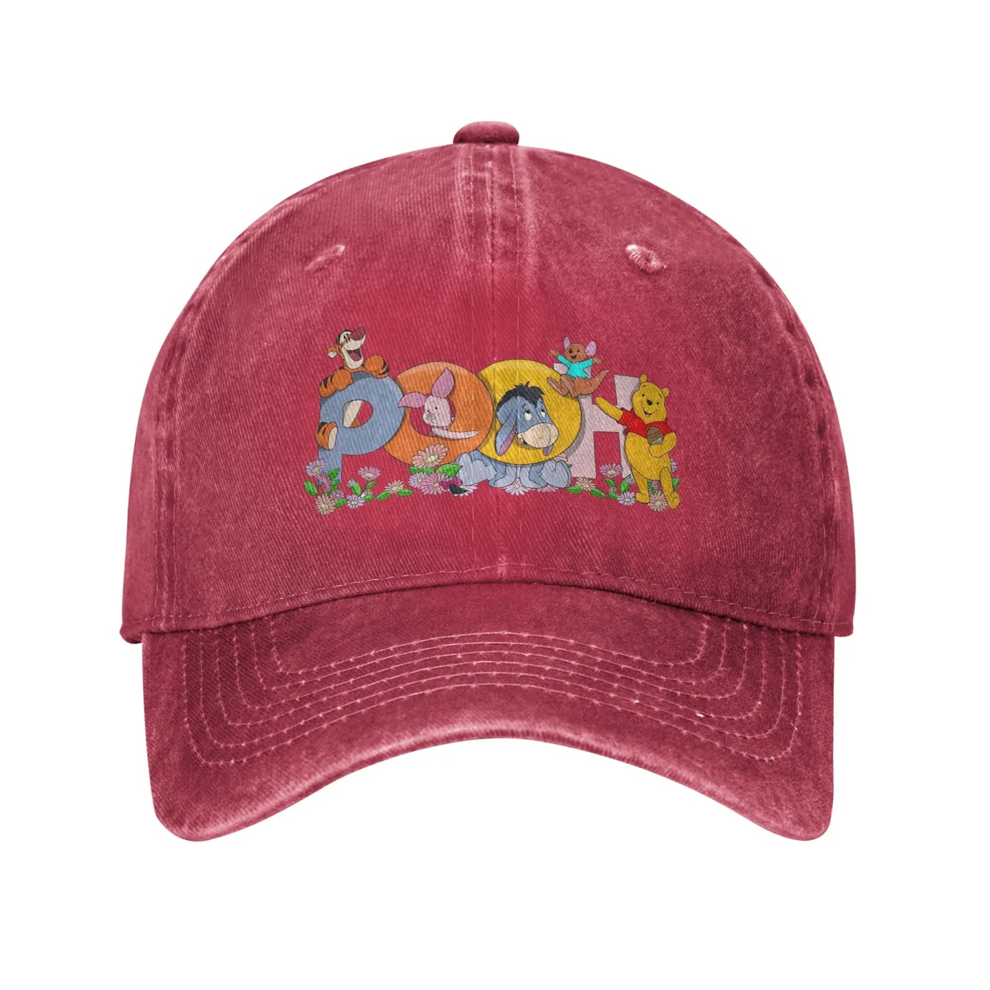 Winnie the Pooh Cartoon Piglet Washed Baseball Cap Vintage Sun Trucker Hat