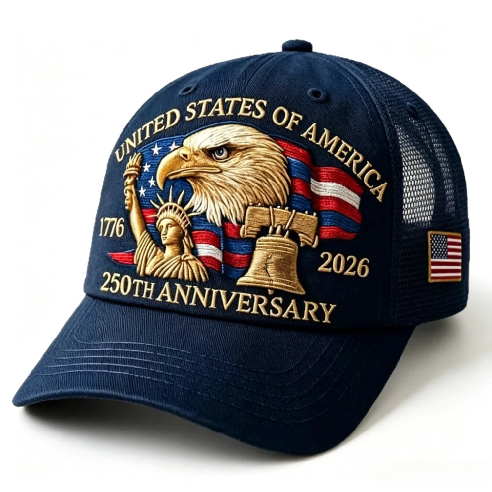 American 250th Anniversary Eagle Print Baseball Cap