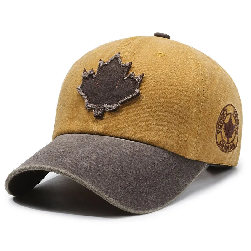 European And American Maple Leaf Retro Baseball