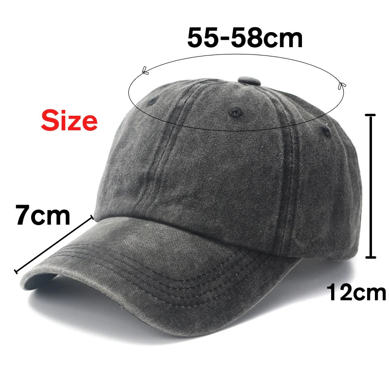 Unisex Cotton Baseball Cap Washed Cloth Men Women Snapback Truck