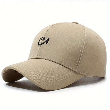 Embroidered Smiling Face Simple Style Outdoor Travel Sun Hat Baseball Hat For Men Women