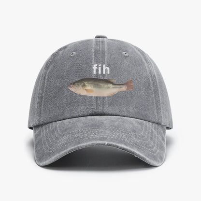 Funny Fih Fish Meme Retro Washed Baseball Cap