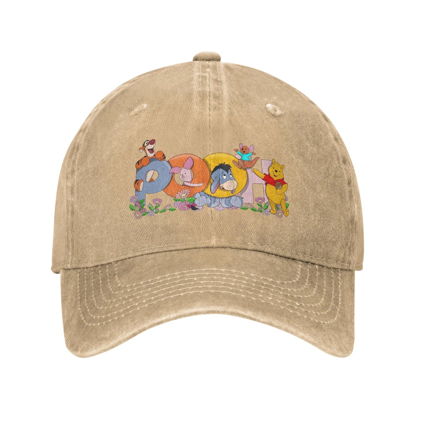 Winnie the Pooh Cartoon Piglet Washed Baseball Cap Vintage Sun Trucker Hat