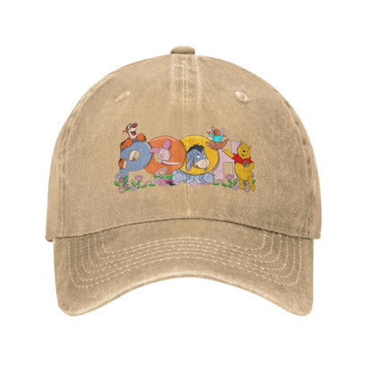 Winnie the Pooh Cartoon Piglet Washed Baseball Cap Vintage Sun Trucker Hat