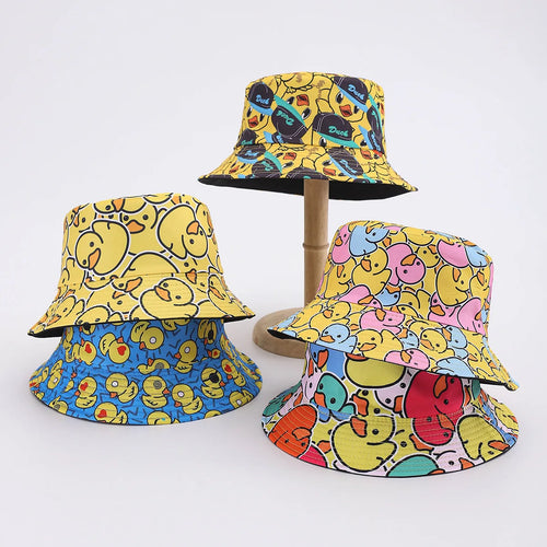 Double Sided Bucket Hat Cartoon Little Duck All Over Print