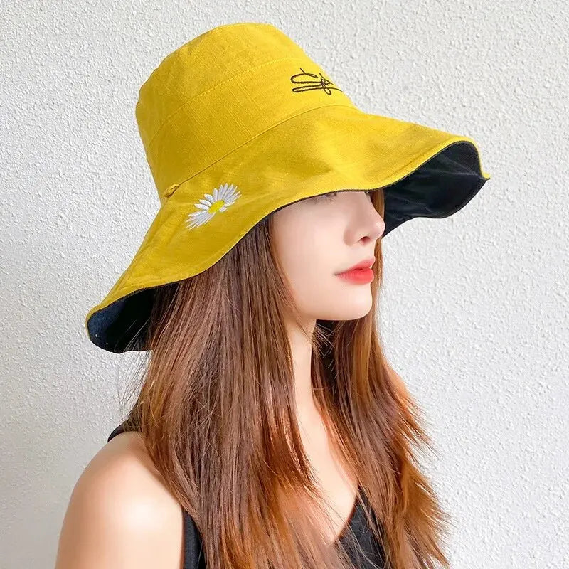 New Sunshade And Sunscreen Bucket Hat Korean Version Large Brim