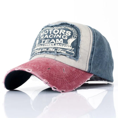 MOTOS Fashion Patchwork Color Washed Denim Baseball Cap