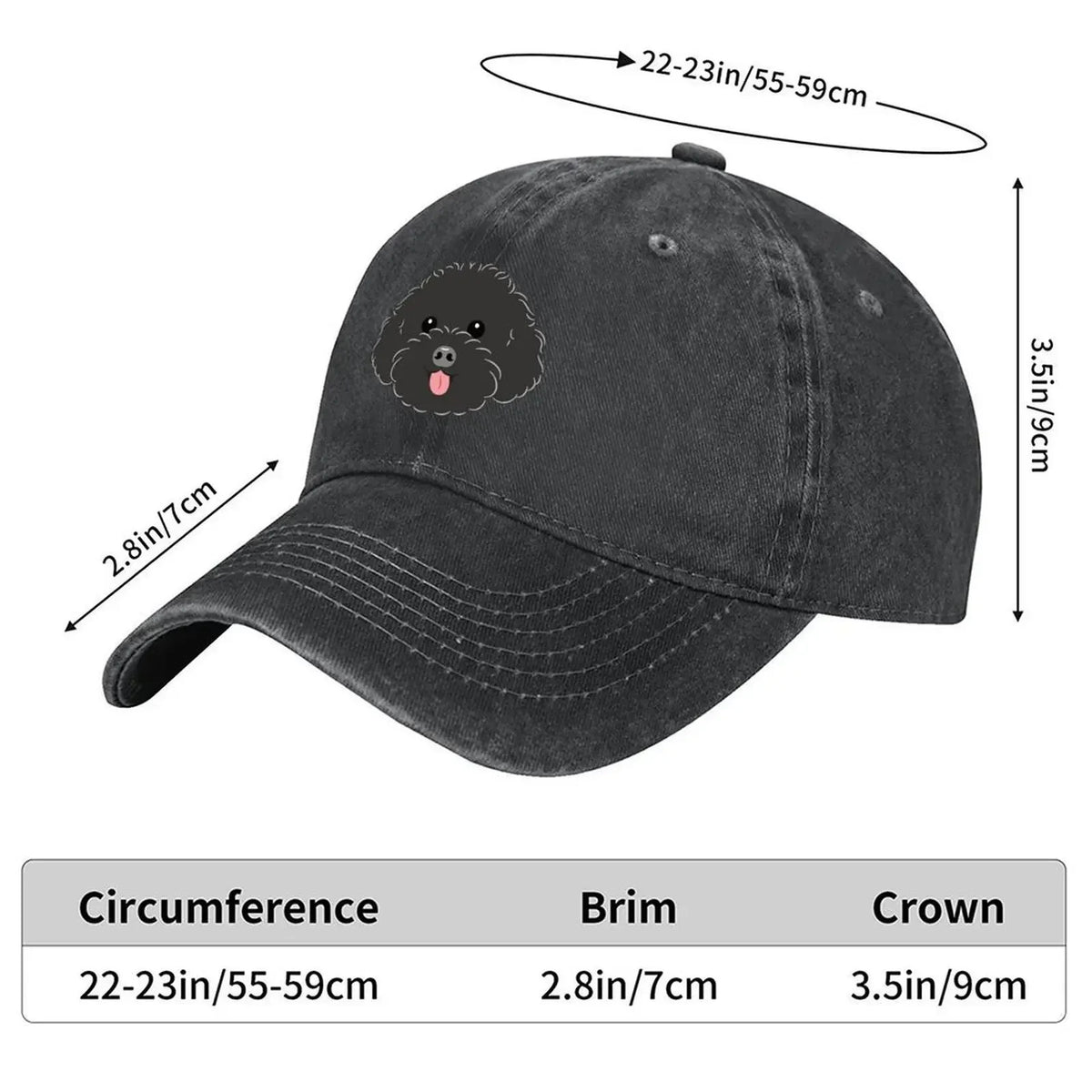LOVE Black Toy Poodle Baseball Cap