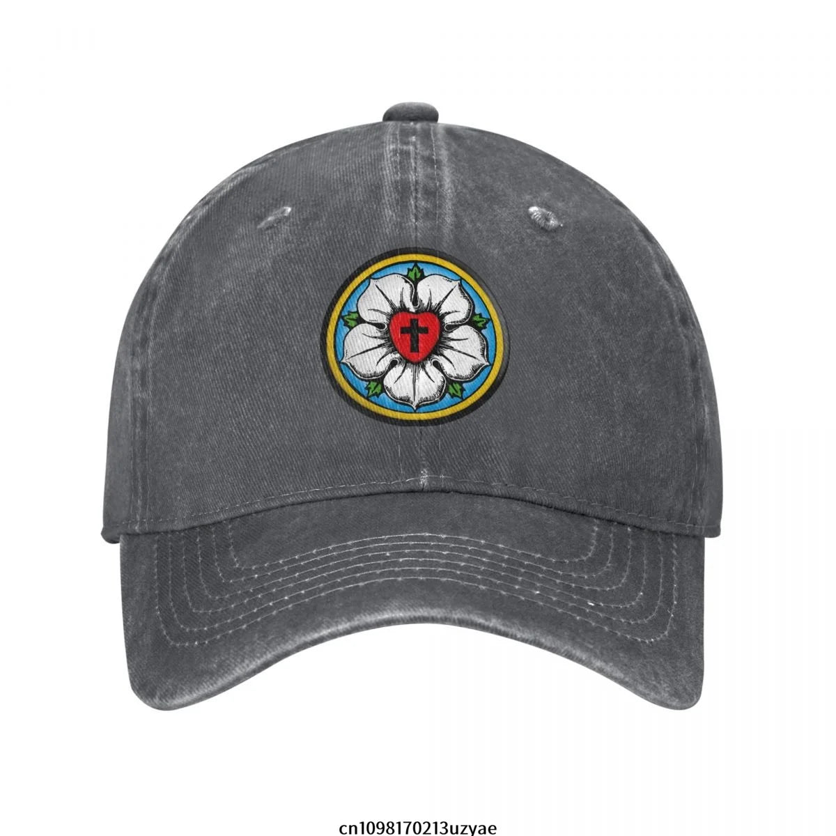 Heart Lutheran Rose Fashion Unisex Cotton Baseball Cap Outdoor